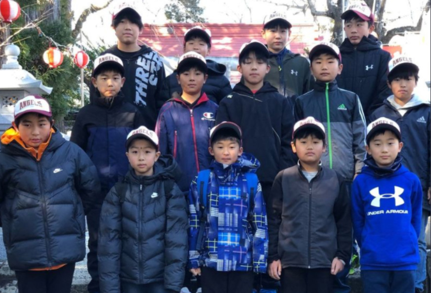 選手全員での初詣